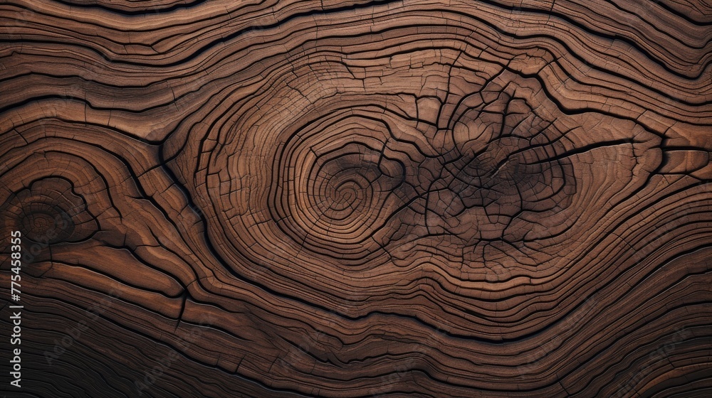Naklejka premium Delve into the organic warmth of a wooden cut texture. Ai Generated