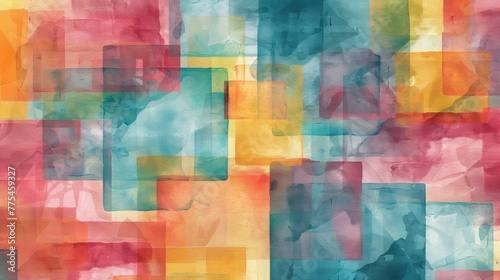 Abstract Watercolor Geometric Shapes Background or Wallpaper