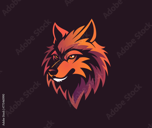 Modern Wolf mascot logo design