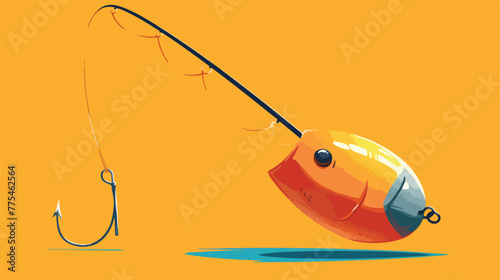 Fishing bait icon 2d flat cartoon vactor illustrati