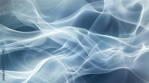 Flowing abstract white wave background with dynamic curves, Ai Generated.