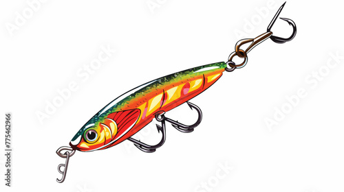 Fishing lure. Doodle wobbler with two triple hooks photo