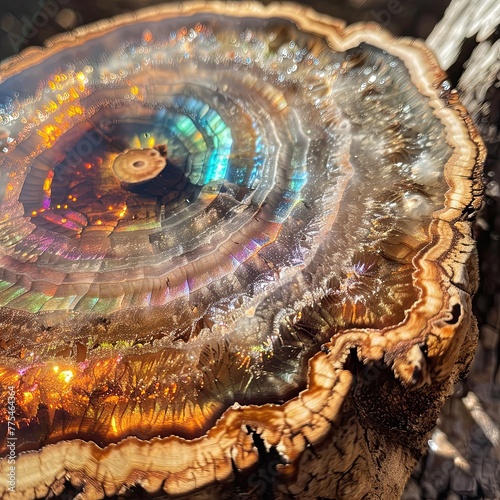 magical mystical wood slice macro