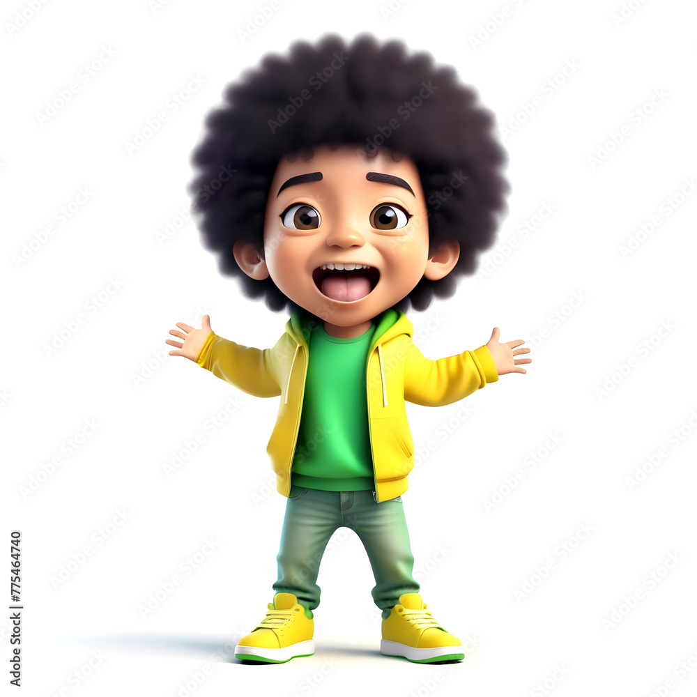 Child wearing green and yellow clothes.Image in AI Child wearing green and yellow clothes.Image in AI