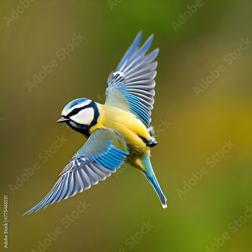 Eurasian blue tit bird. Image in AI
