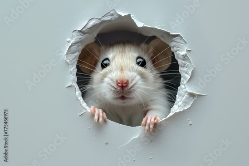 Mouse/Rat in a hole in the wall © DinoBlue