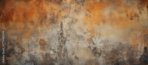 Peeling, rusted paint is prominently displayed on a close-up section of a weathered wall surface, showcasing its aged appearance