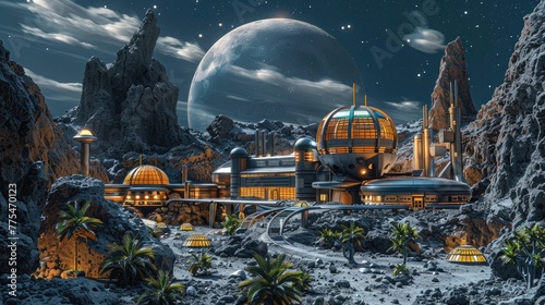 Futuristic Lunar Research Facility: Pioneering Geology Studies on the Moon