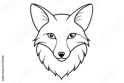 fox head silhouette vector art illustration