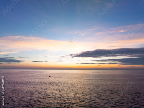 Landscape Sunset sky,Nature beautiful Light Sunset or sunrise over sea surface sky background © panya99