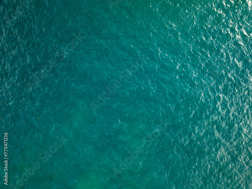 Top view tropical sea beach seascape,Waves texture background,Summer sea waves nature background