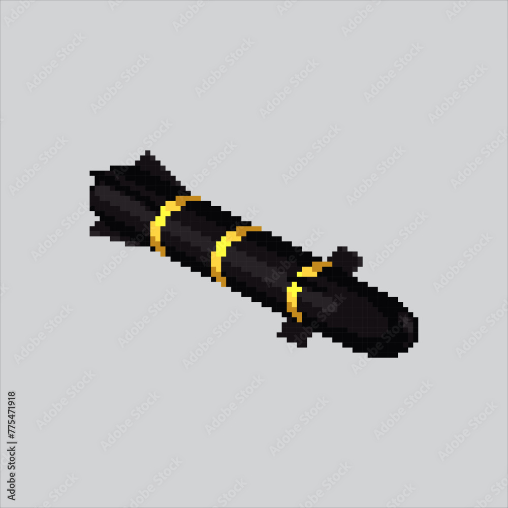 Pixel art illustration Missile. Pixelated Rocket. Military Missile ...