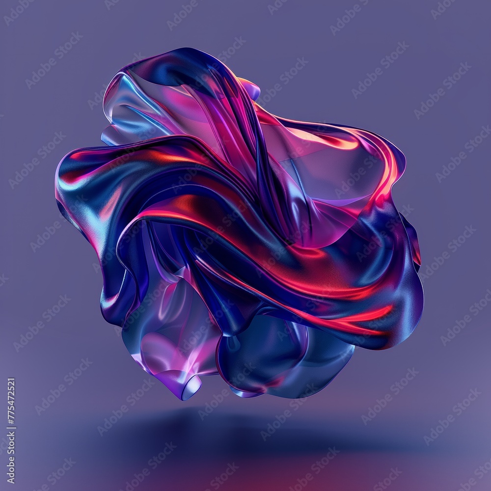 Digital abstract flowing shape isolated in space. Digital abstract flowing shape isolated in space.