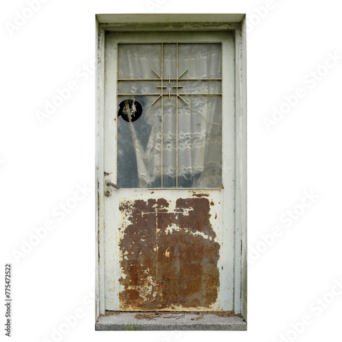 Dark deteriorated door tomb cemetery