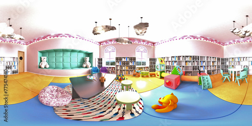 3d render of kindergarten pre school