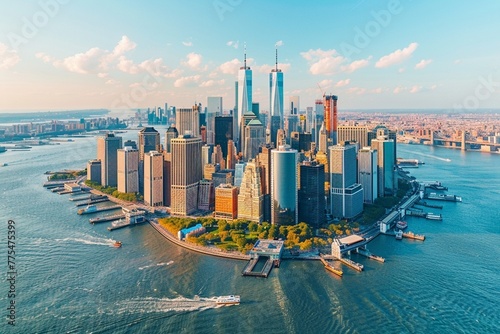 Aerial view of lower Manhattan New York City © Rida