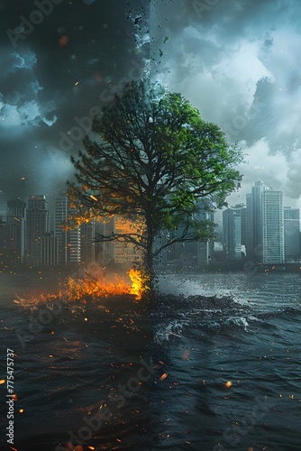 Adapting to the Changing Climate A Surreal Depiction of Extreme Weather s Impact on Urban Landscapes