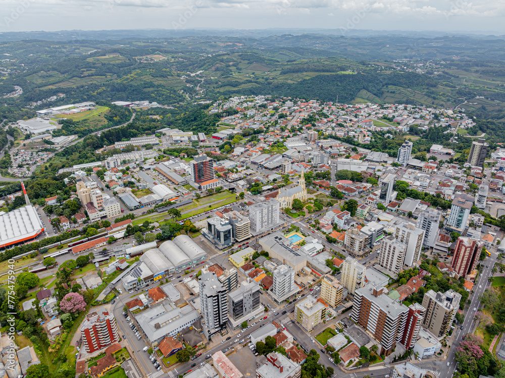 Prédios da área central de Bento Gonçalves, Rio Grande do Sul. Brasil.