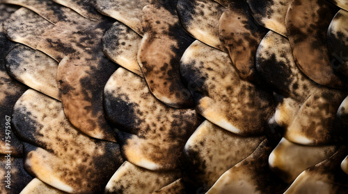 Pythons display scales arranged in a unique manner, forming impressive patterns.