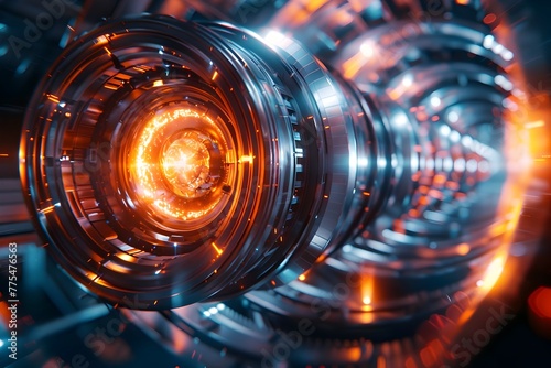 Futuristic Antimatter Reactor Powering Clean Energy Revolution with Hyper Optics and Luminous Visuals