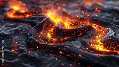 Intense and Prolonged Heatwave Eruption in Vibrant Cinematic Photographic Style