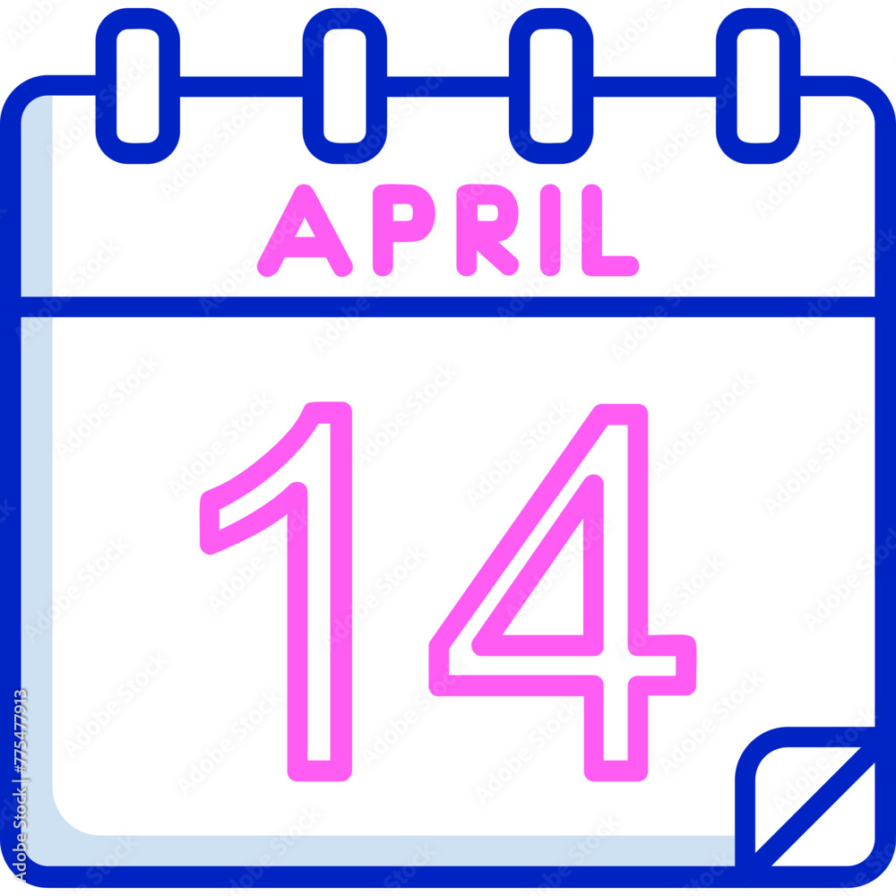 14 April Vector Icon Design 14 April Vector Icon Design