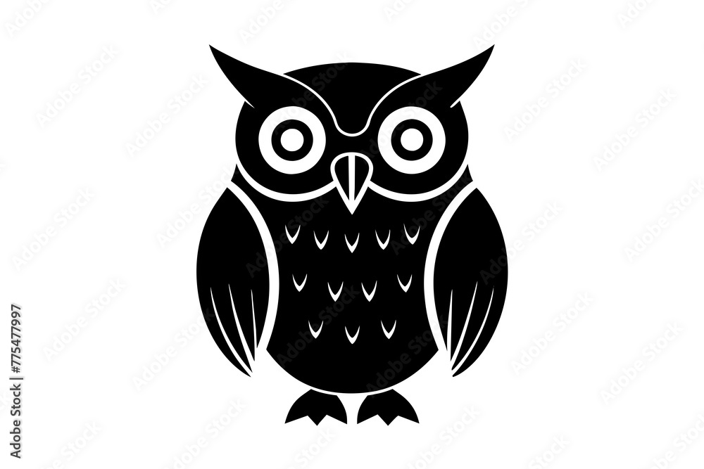 Owl silhouette vector art illustration