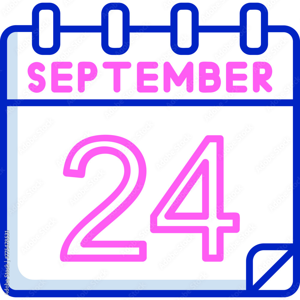 24 September Vector Icon Design