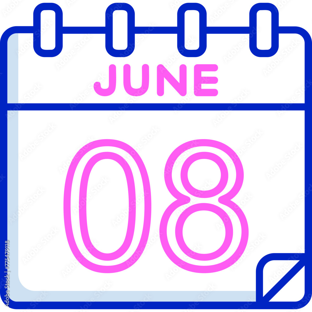 8 June Vector Icon Design 8 June Vector Icon Design