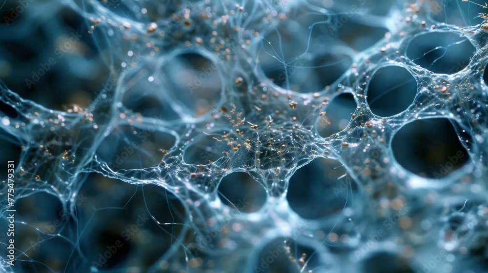 The hyphal network in this image appears to be actively growing with ...