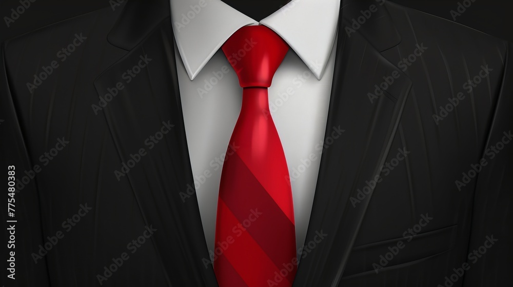 Black Business Suit with Red Tie Vector Illustration Black Business Suit with Red Tie Vector Illustration