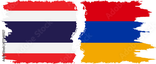 Armenia and Thailand grunge flags connection vector