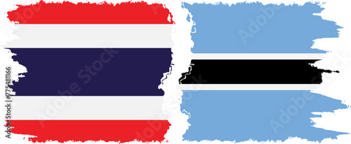 Botswana and Thailand grunge flags connection vector