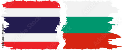 Bulgaria and Thailand grunge flags connection vector photo