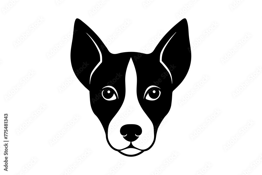 Dog head silhouette vector art illustration
