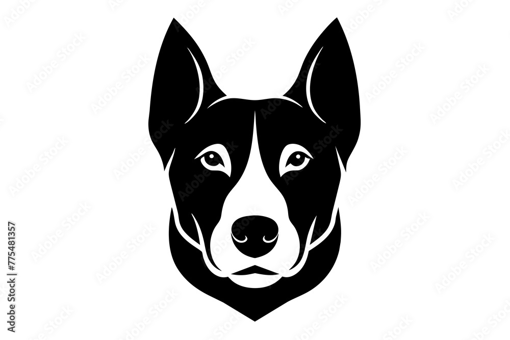 Dog head silhouette vector art illustration
