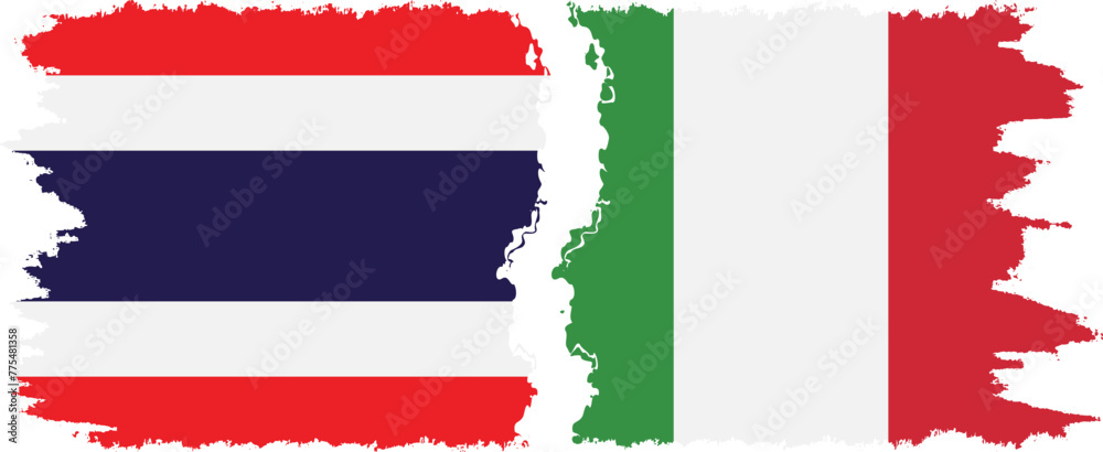 Italy and Thailand grunge flags connection vector Italy and Thailand grunge flags connection vector