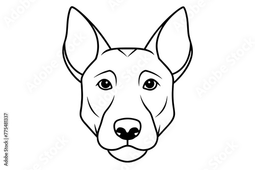 Dog head silhouette vector art illustration 