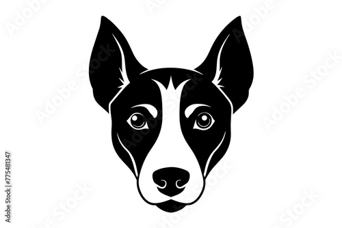 Dog head silhouette vector art illustration  © Merry