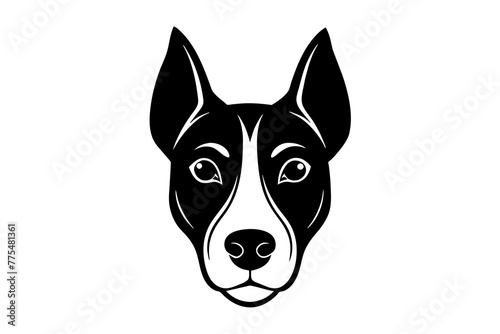 Dog head silhouette vector art illustration  © Merry
