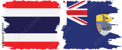 Free Download Saint Helena and Thailand grunge flags connection vector - GFXLoad