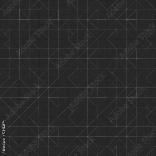 Abstract geometric linear pattern on black background - Seamless zigzag stripe pattern design background - Triangle elements stroke design.