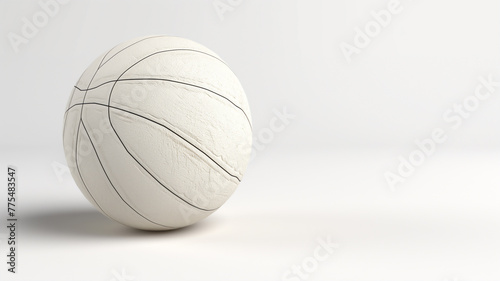 White textured basketball on a clean background, highlighting detail and form. © Ritthichai