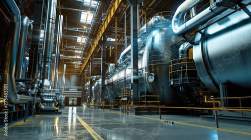 Large industrial boiler room