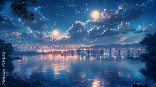 Peaceful Night at River Park