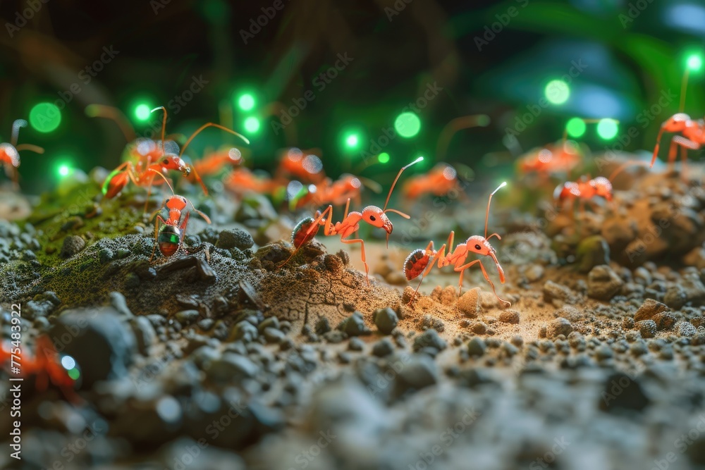An ant colony equipped with miniature sensors mapping the underground ...