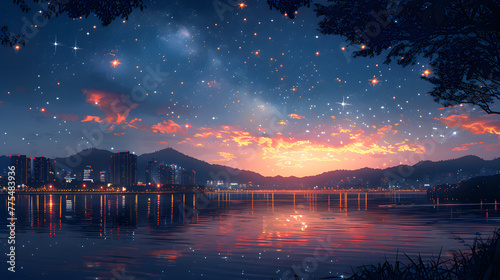 Peaceful Night at River Park