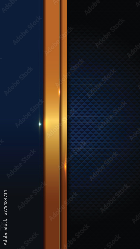 luxury lines blue and gold Smartphone Wallpaper background, elements, perfect marketing materials, Modern banners websites, premium Illustration, Vertical Poster Size.
