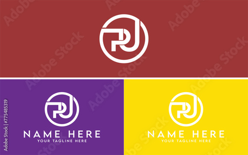 PU Logo Design in a cirle, Letter P and U Logo