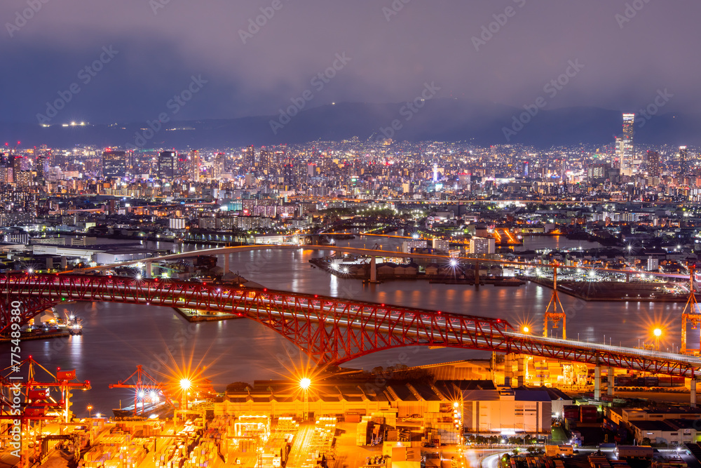 大阪咲洲庁舎コスモタワー展望台からの夜景